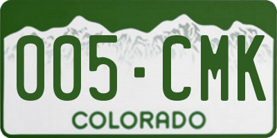 CO license plate 005CMK