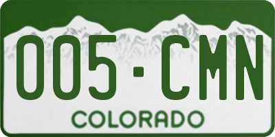 CO license plate 005CMN