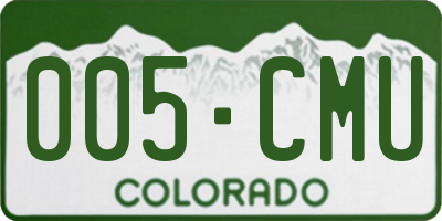 CO license plate 005CMU