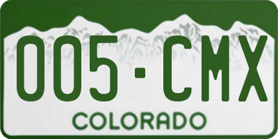 CO license plate 005CMX