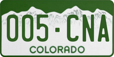 CO license plate 005CNA