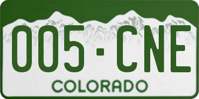 CO license plate 005CNE