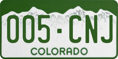 CO license plate 005CNJ
