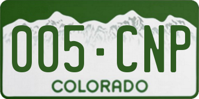 CO license plate 005CNP