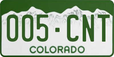 CO license plate 005CNT