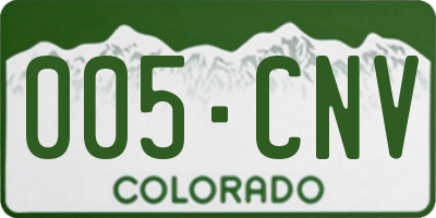 CO license plate 005CNV