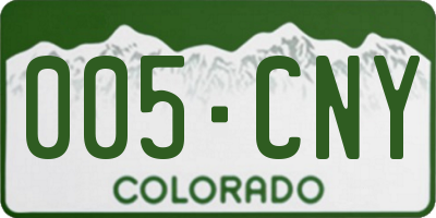 CO license plate 005CNY