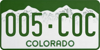CO license plate 005COC