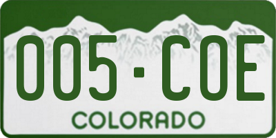 CO license plate 005COE
