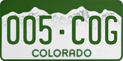 CO license plate 005COG