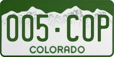 CO license plate 005COP