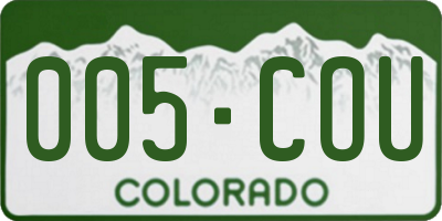 CO license plate 005COU