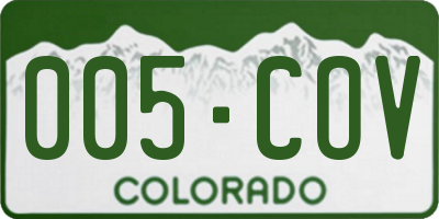 CO license plate 005COV