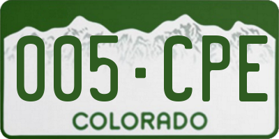 CO license plate 005CPE