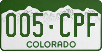 CO license plate 005CPF
