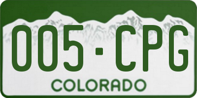 CO license plate 005CPG