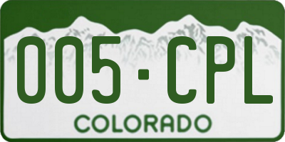 CO license plate 005CPL