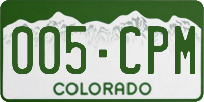 CO license plate 005CPM