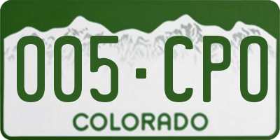CO license plate 005CPO