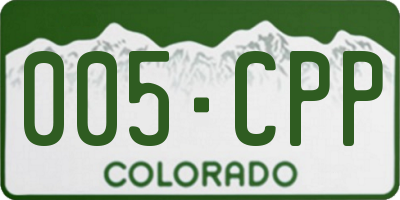 CO license plate 005CPP