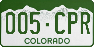 CO license plate 005CPR