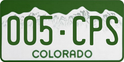 CO license plate 005CPS