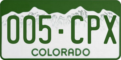 CO license plate 005CPX