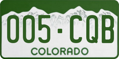 CO license plate 005CQB