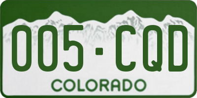 CO license plate 005CQD