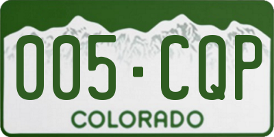 CO license plate 005CQP
