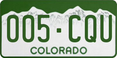 CO license plate 005CQU