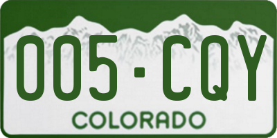 CO license plate 005CQY