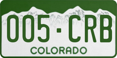 CO license plate 005CRB