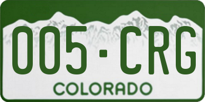 CO license plate 005CRG