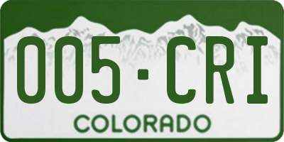 CO license plate 005CRI