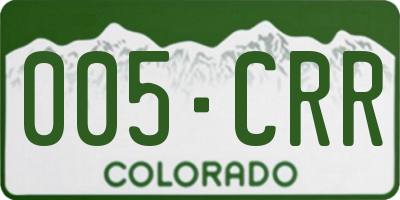 CO license plate 005CRR