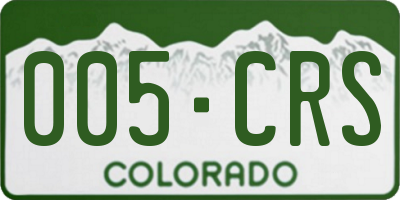 CO license plate 005CRS