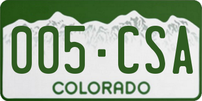 CO license plate 005CSA
