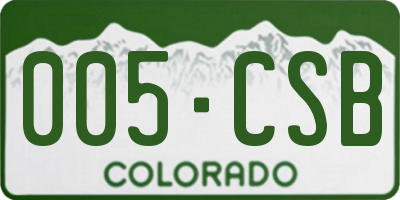 CO license plate 005CSB