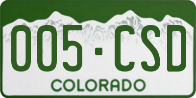 CO license plate 005CSD