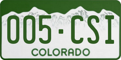 CO license plate 005CSI