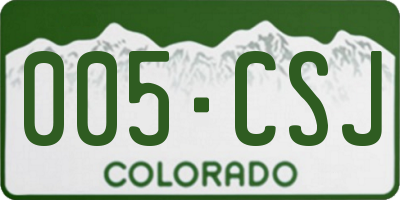 CO license plate 005CSJ