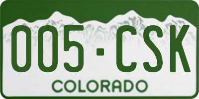CO license plate 005CSK