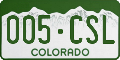 CO license plate 005CSL