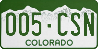 CO license plate 005CSN