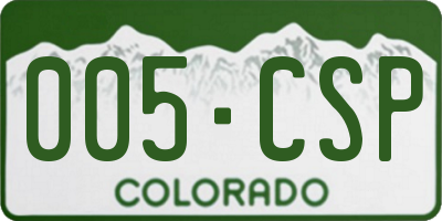 CO license plate 005CSP