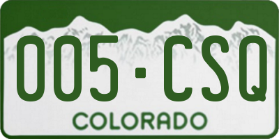 CO license plate 005CSQ