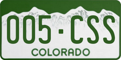 CO license plate 005CSS
