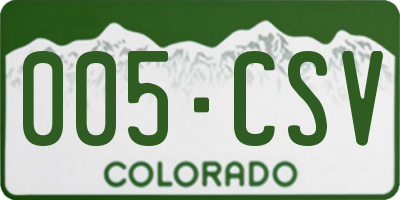 CO license plate 005CSV