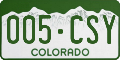CO license plate 005CSY